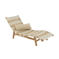 LOUNGER STRIPS WOVEN PLASTIK NATURAL TEAK 170 - CHAIRS, STOOLS